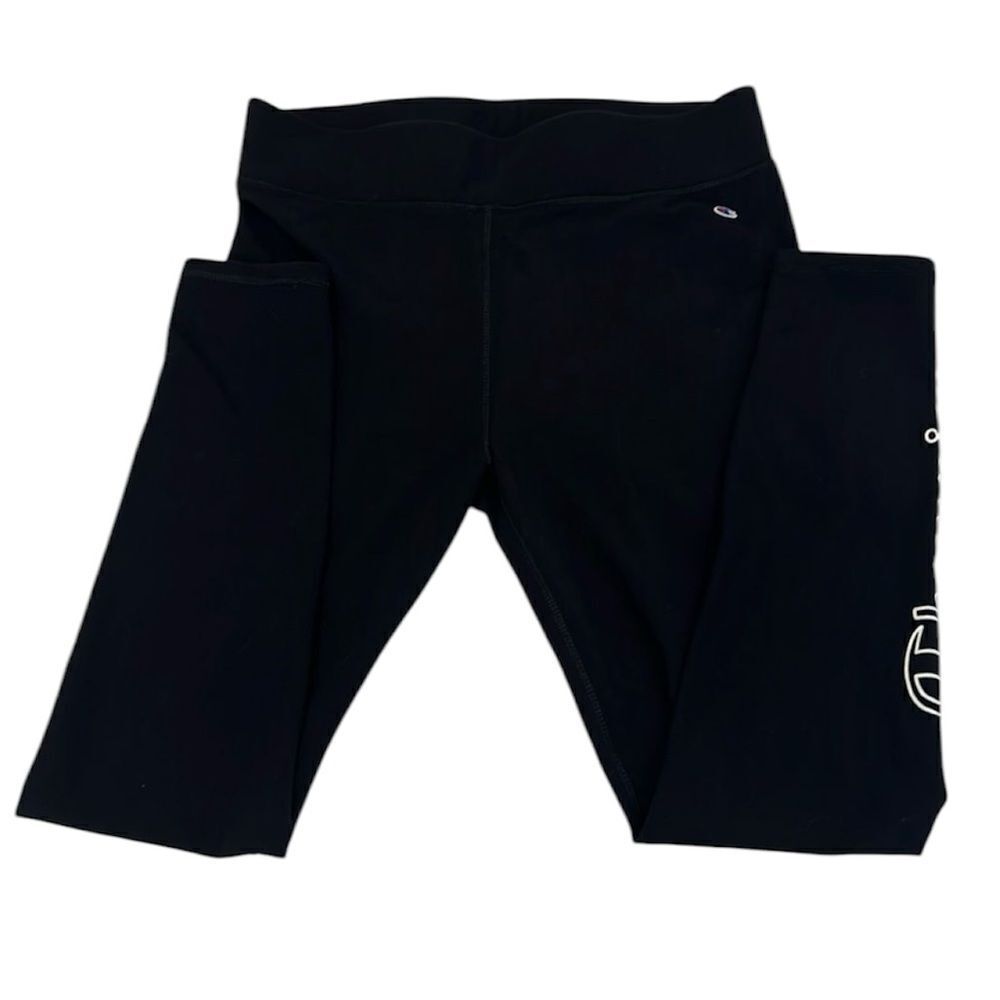 Champion size large black logo leggings EUC